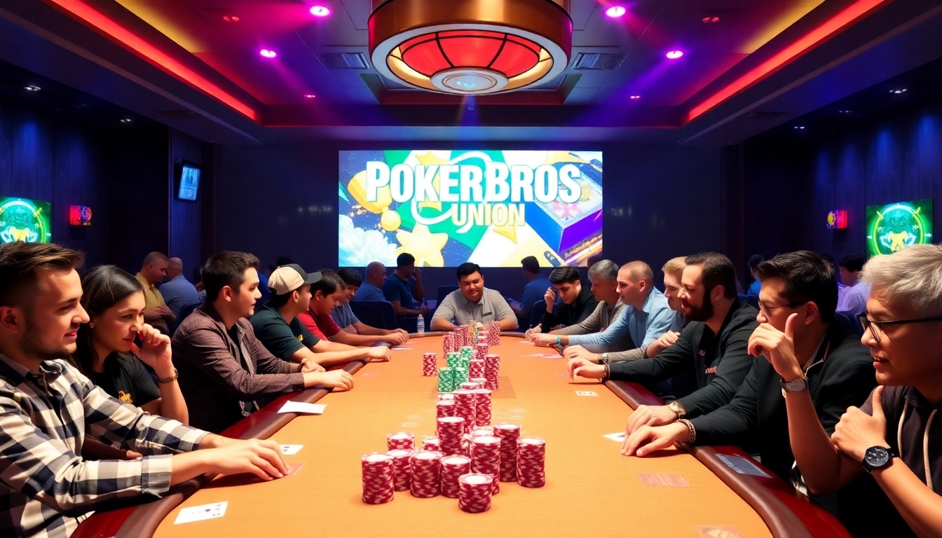 PokerBros Paradise Union online poker community with players competing at virtual tables