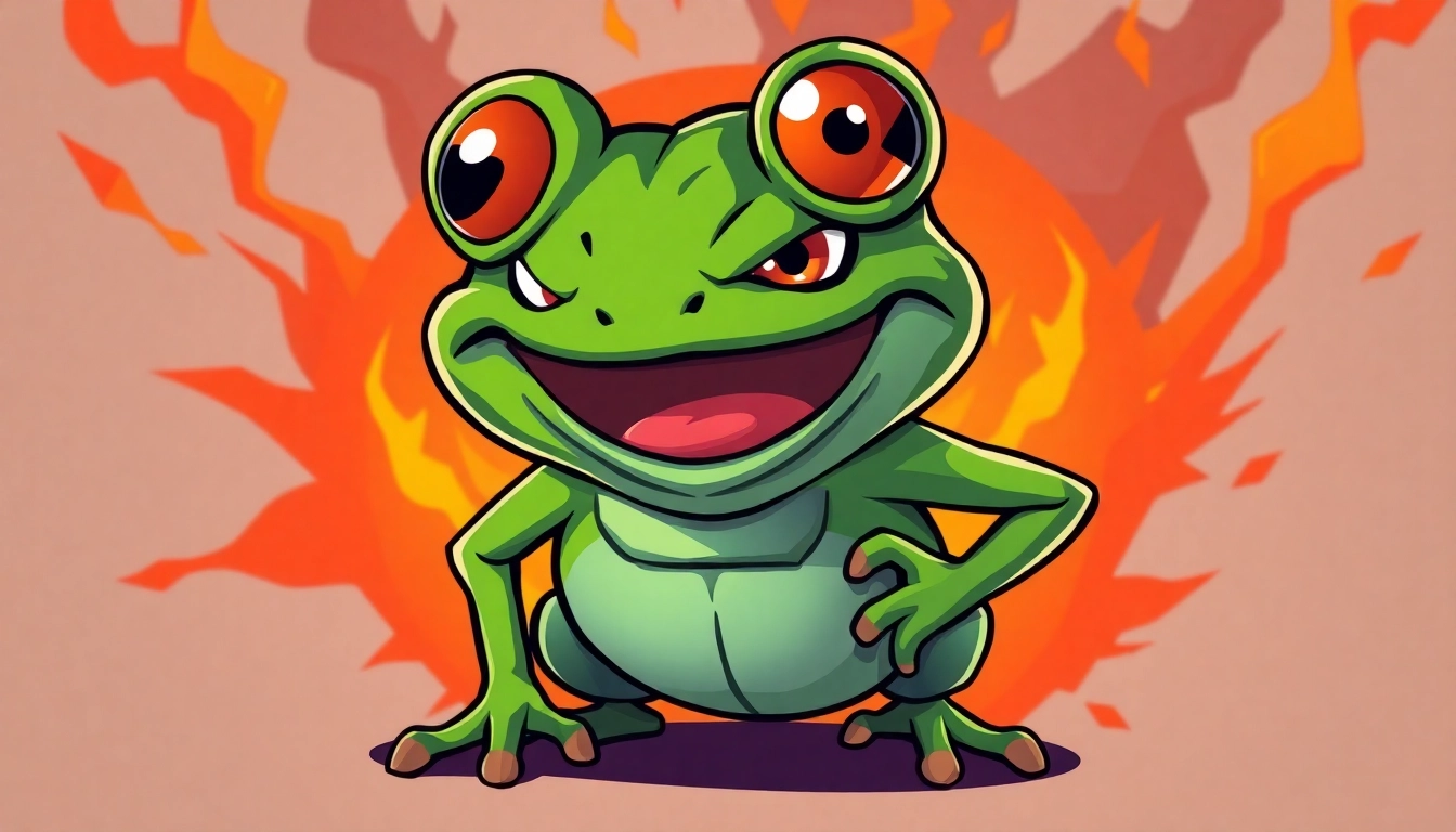 Angry Pepe Fork Army leads the Meme Coin revolution with vibrant digital graphics and crypto symbols